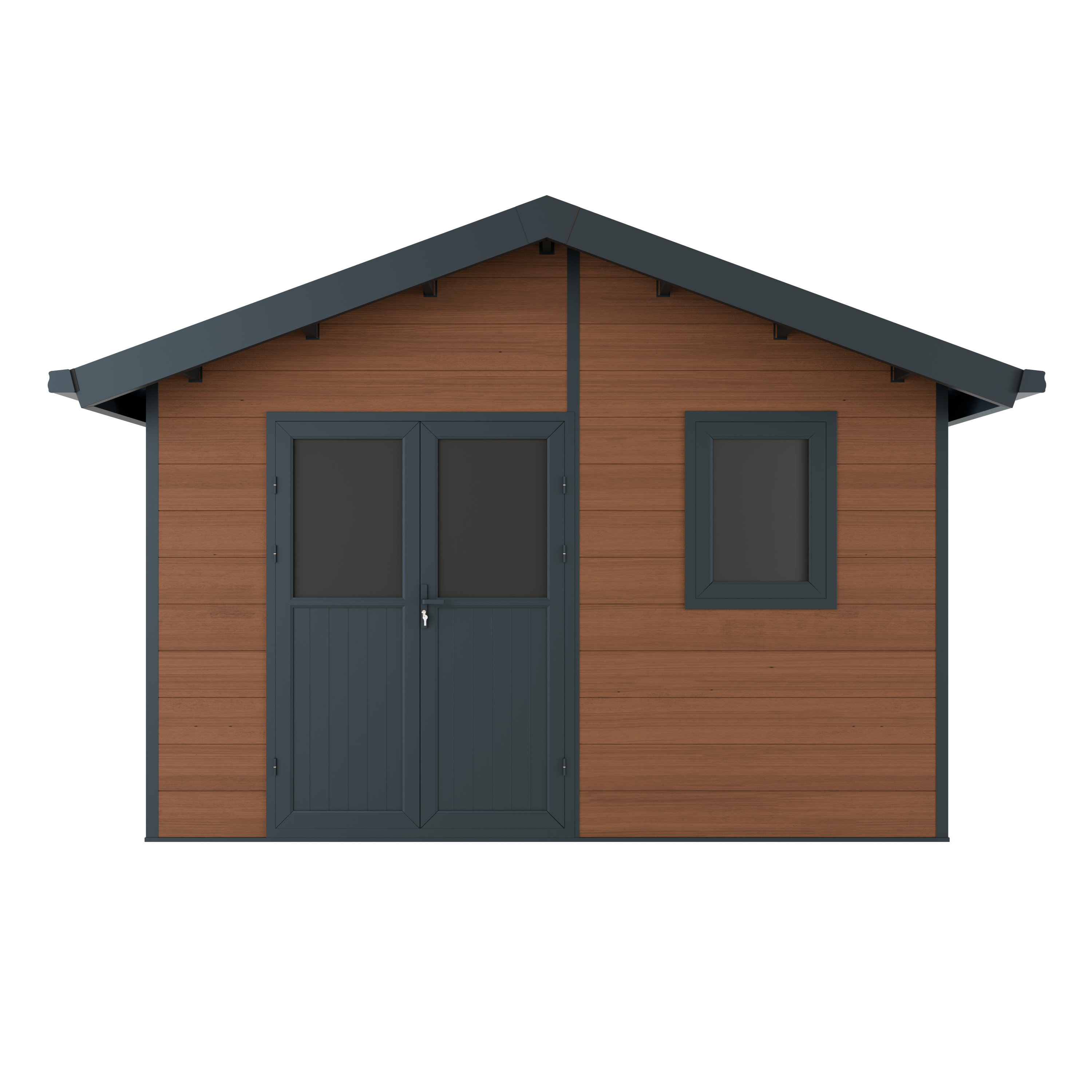 Abri de Jardin Composite ISORA - 12m2 Brun - Cabane Atelier / Abri Velo - Image 4