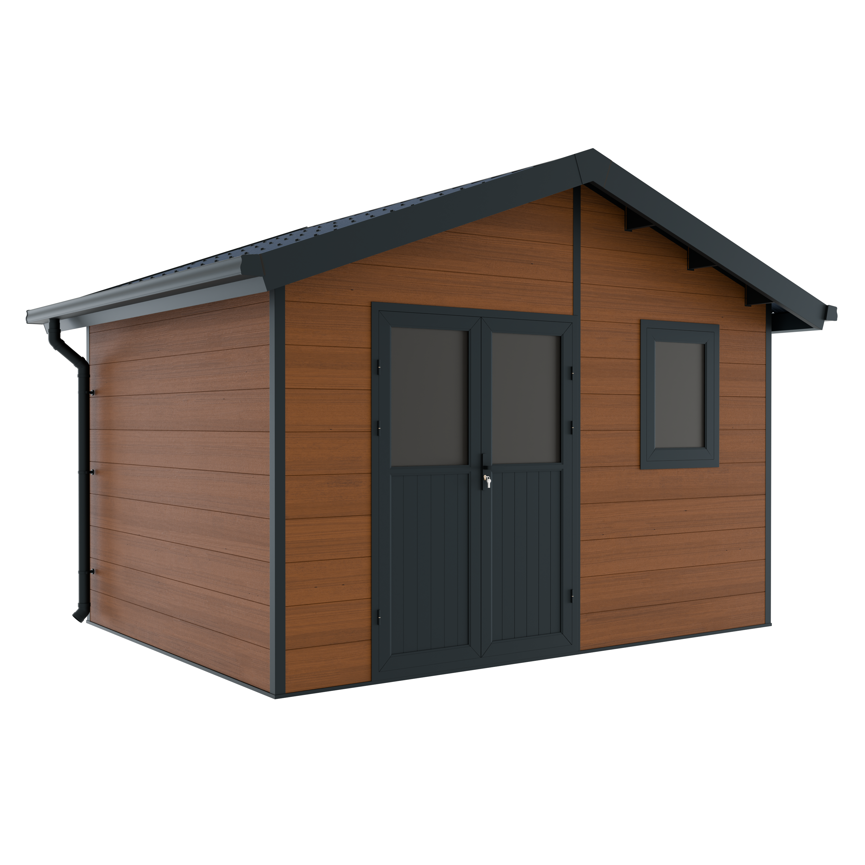 Abri de Jardin Composite ISORA - 12m2 Brun - Cabane Atelier / Abri Velo - Image 3