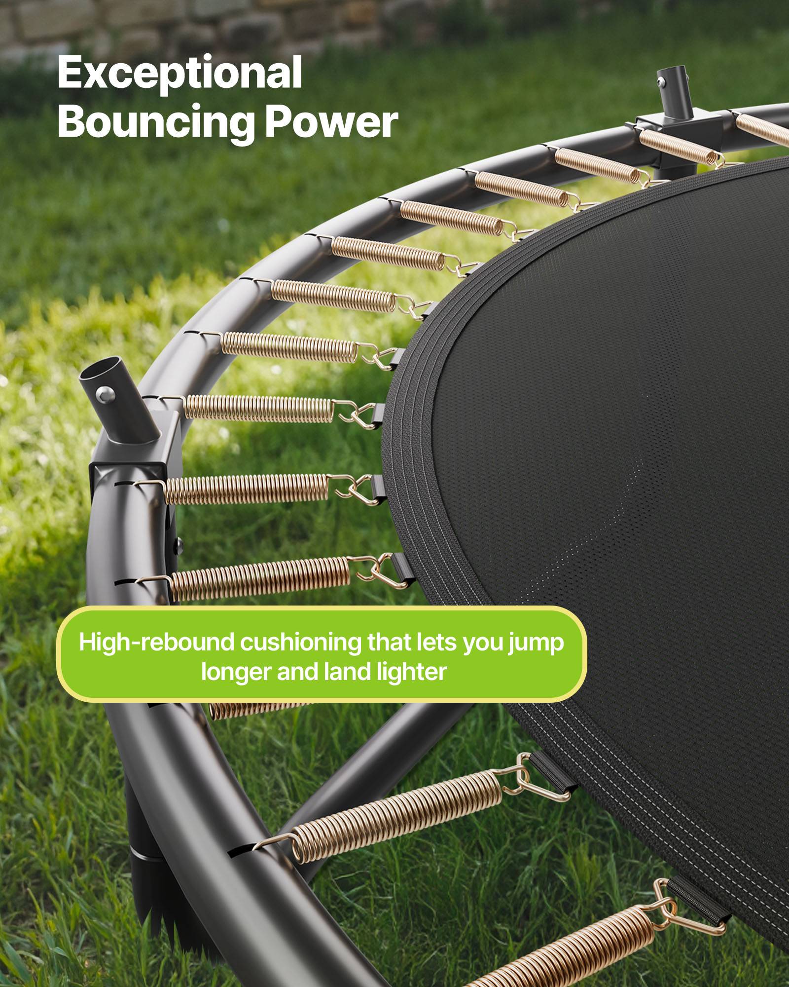 Vevor - VEVOR Trampoline extérieur 427 x 427 cm, structure acier antirouille, filet de sécurité 360%2B, coussin épais, capacité 204 kg, certifié ASTM. - Image 4