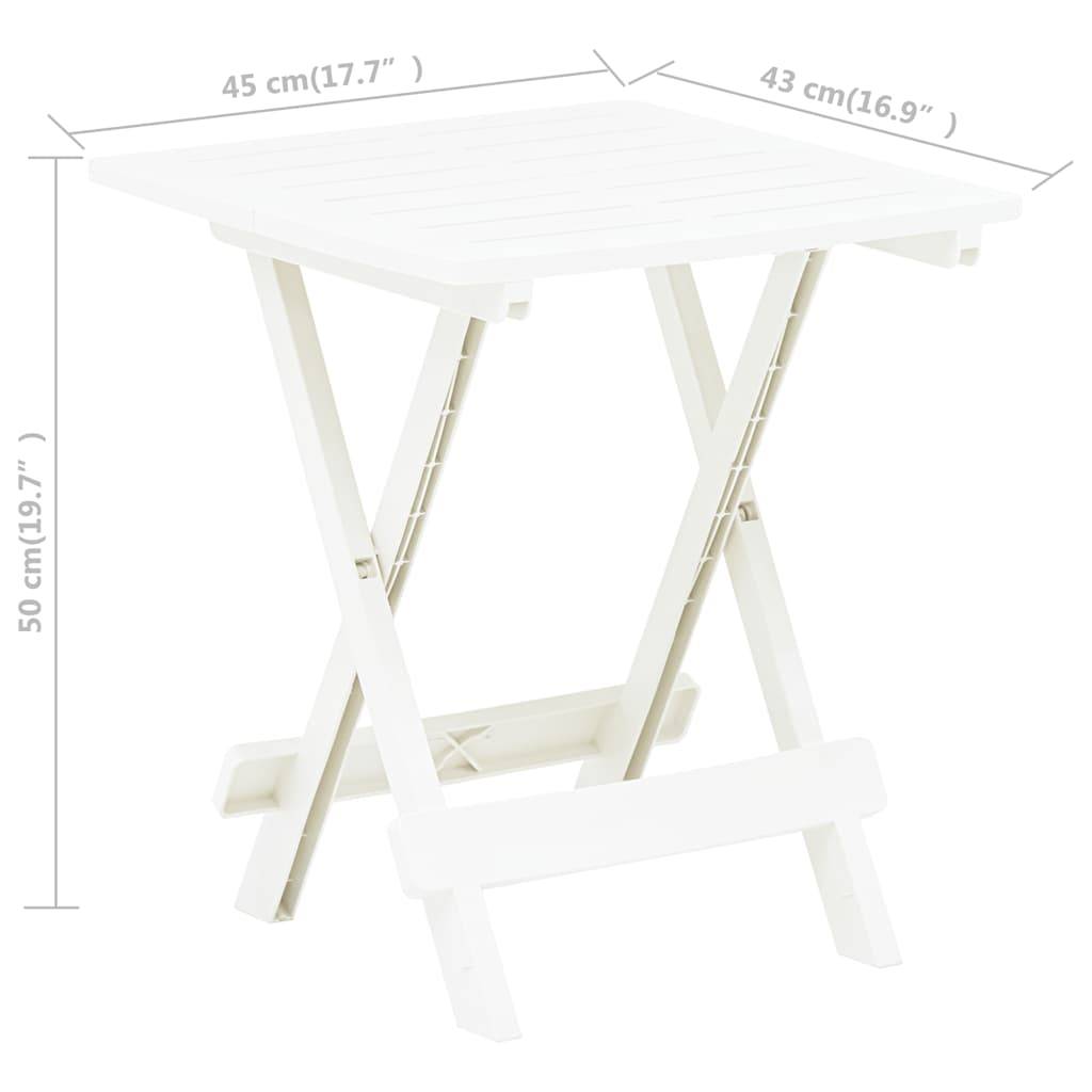 Table pliable de jardin plastique blanc 45 x 43 x 50 cm - PANGIVO - Image 7