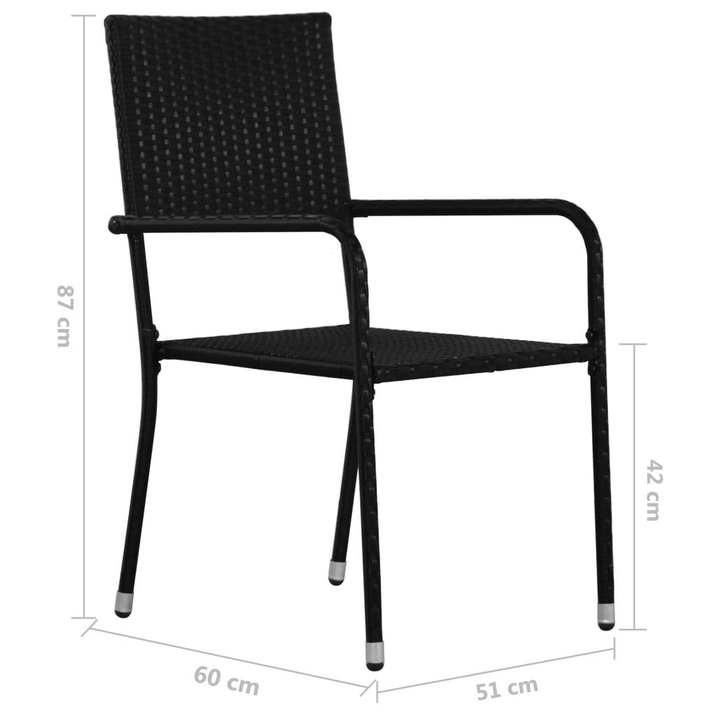 Maison Chic - Lot de 2 Chaises de jardin empilable - Chaise à dîner d'extérieur - Fauteuil d'extérieur noir résine tressée MP227 - Image 6