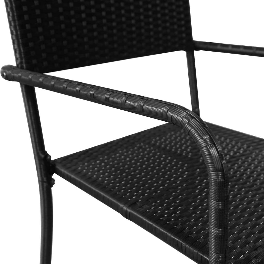 Maison Chic - Lot de 2 Chaises de jardin empilable - Chaise à dîner d'extérieur - Fauteuil d'extérieur noir résine tressée MP227 - Image 5