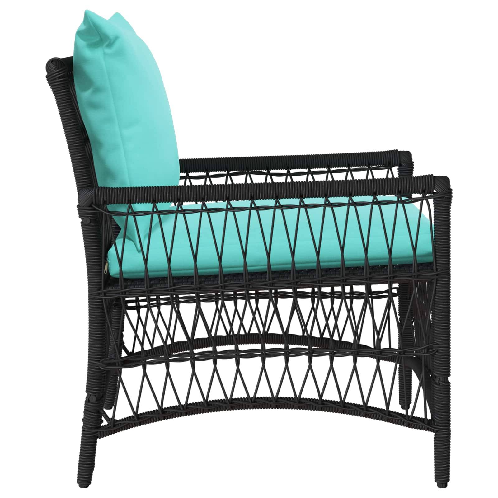 Vidaxl - Chaise de jardin Noir polyrotin vidaXL 42006225 - Image 4