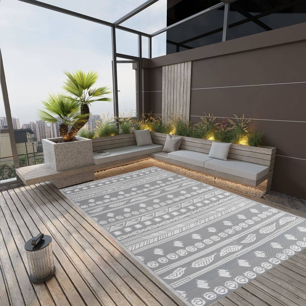 ComfortXL - Grand Tapis de Terrasse XL en PP Tissé pour Salon de Jardin Gris 190x290 cm – ComfortXL Outdoor Living - Image 1