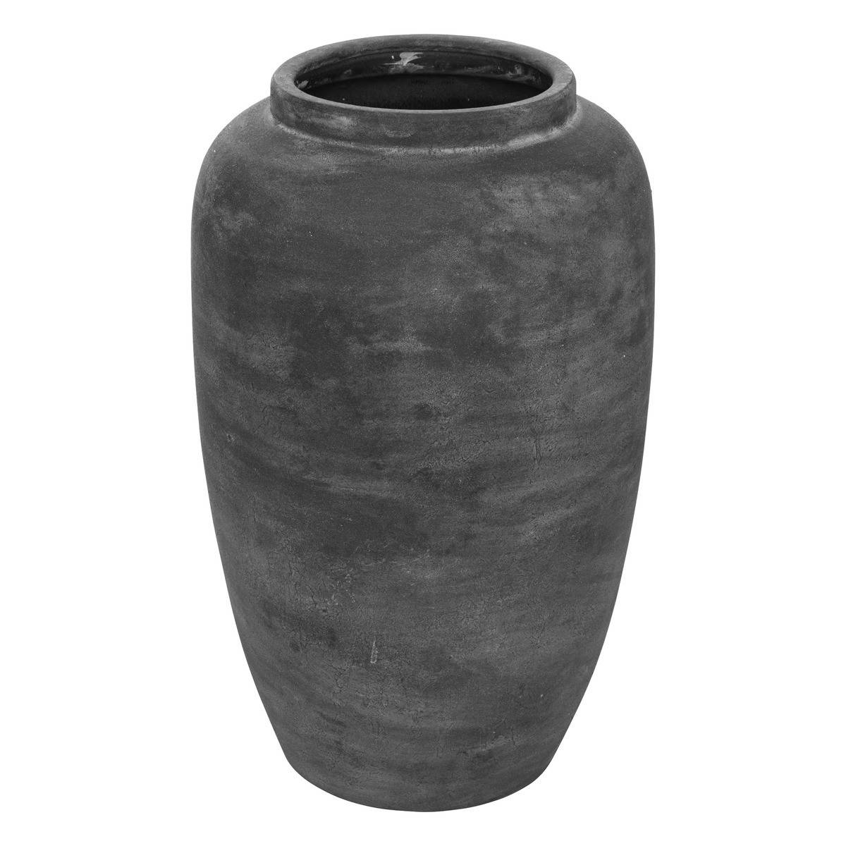 Vase Jarre en céramique Gris Anthracite aspect texturé H 60 cm - Image 1