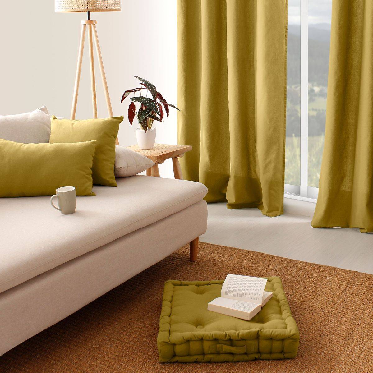 Enjoy Home - Coussin de Sol Uni "Panama" 50x50cm Bronze - Image 3
