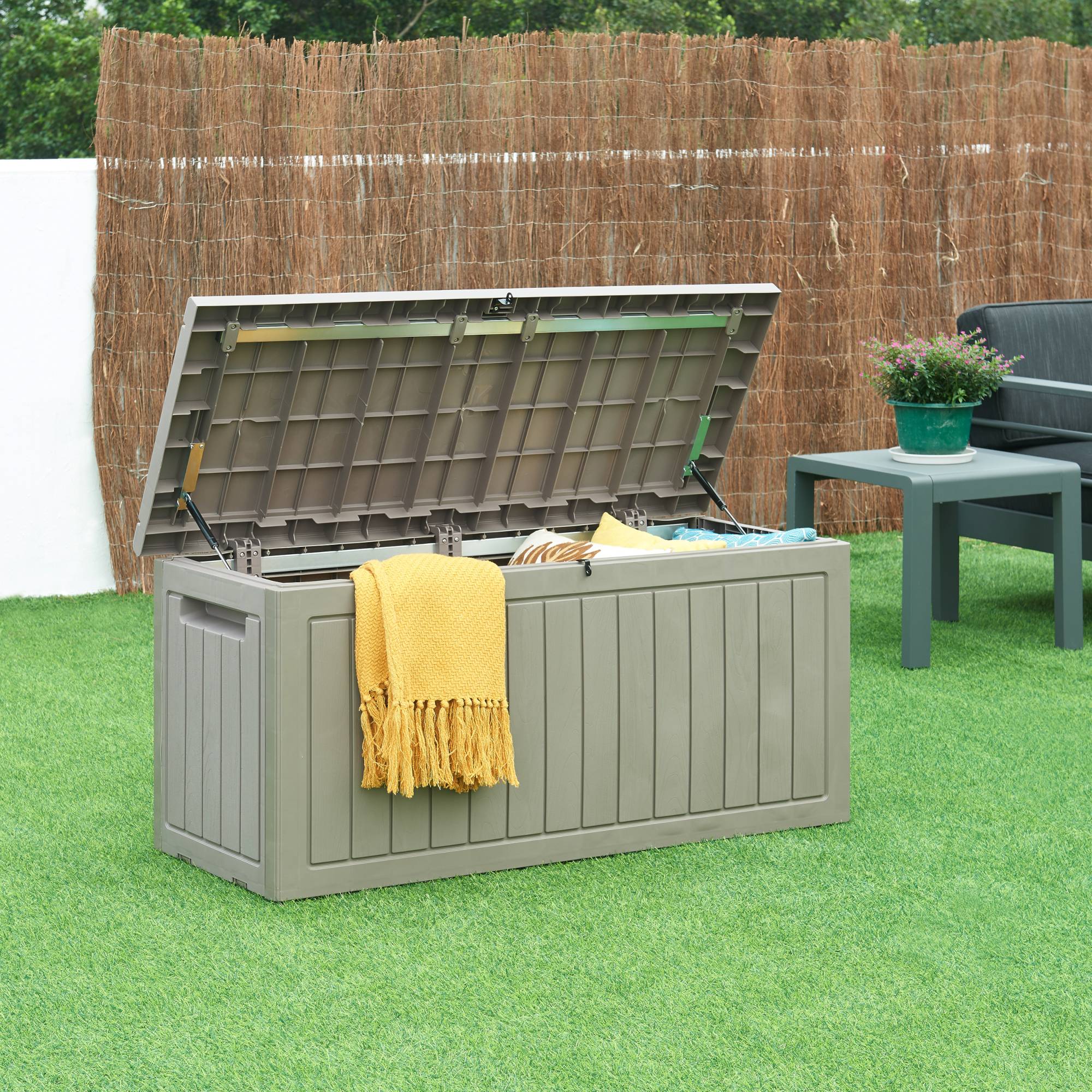 Casa.Pro - Coffre de rangement Filetto 124 x 53 x 57 cm effet bois beige casa.pro - Image 3