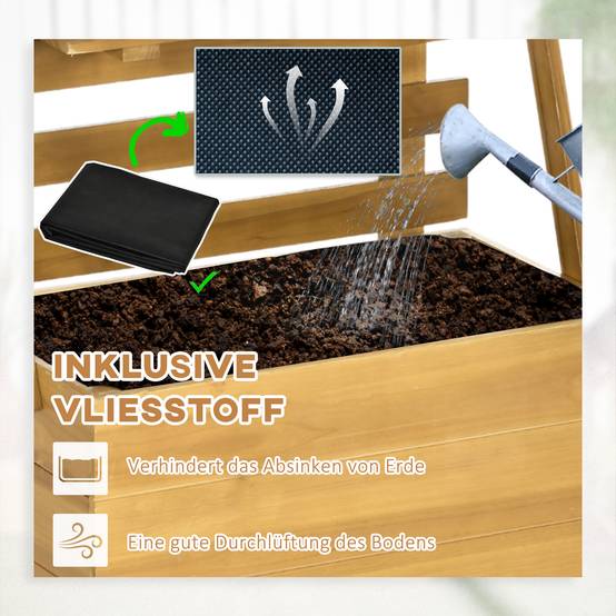 Carré potager bois massif terrasse avec treillis et étagères marron - ComfortXL Outdoor Living - Image 8