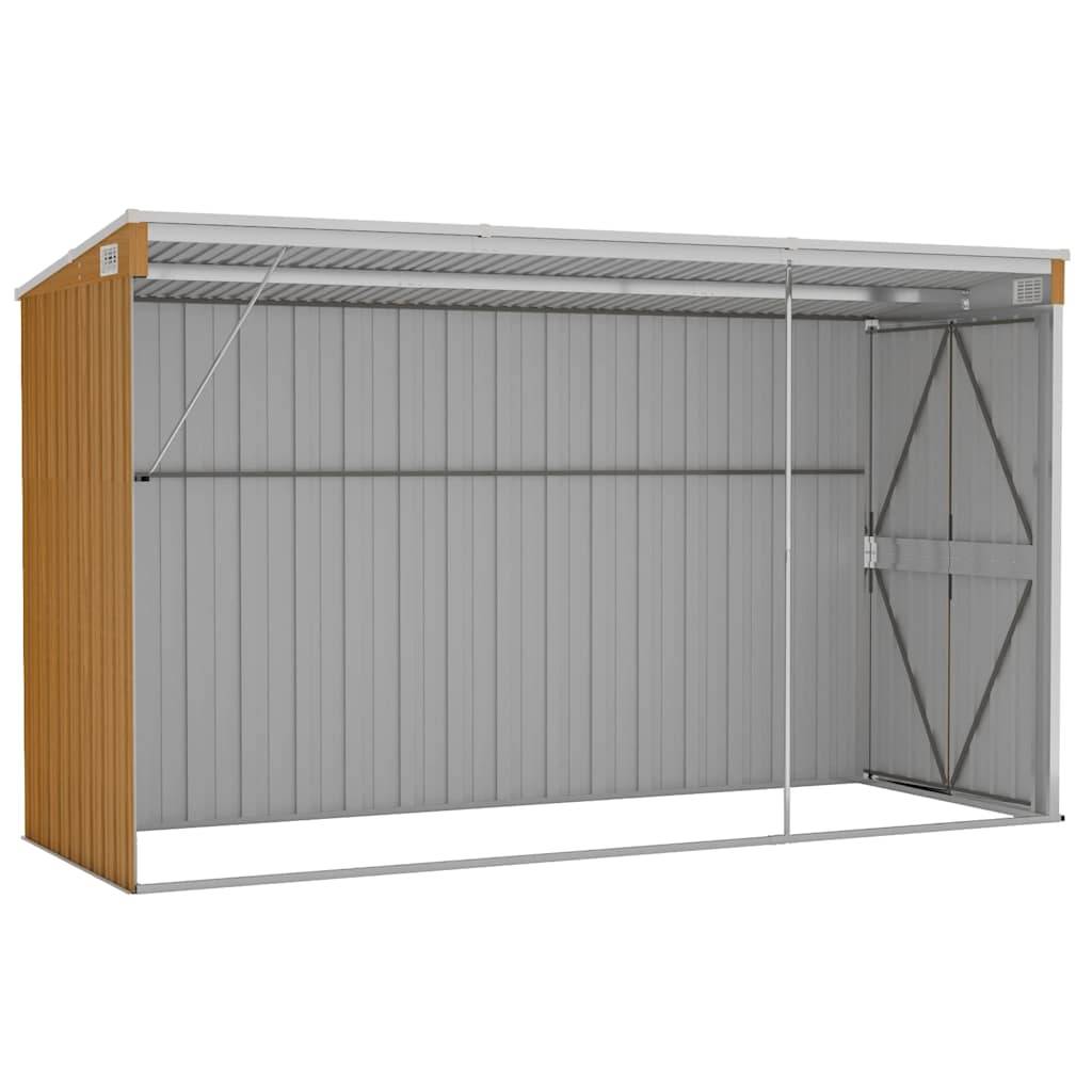 Vidaxl - Abri de jardin mural marron 118 x 288 x 178 cm Acier galvanisé 3.4m² vidaXL 316228 - Image 7