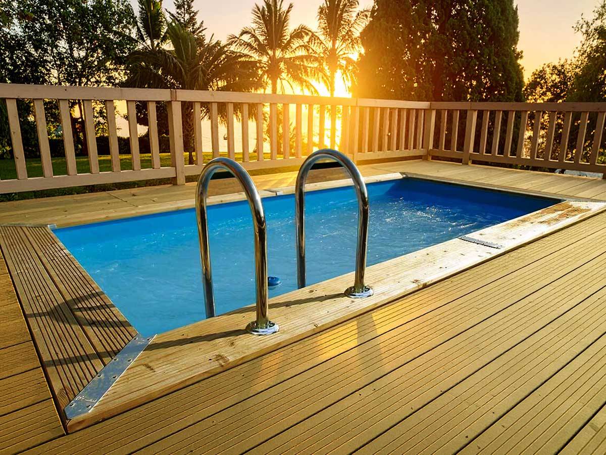 Ubbink - Piscine bois Linéa UrbanPool 4,50 x 2,50 x 1,40 m - Liner bleu - Ubbink - Image 1