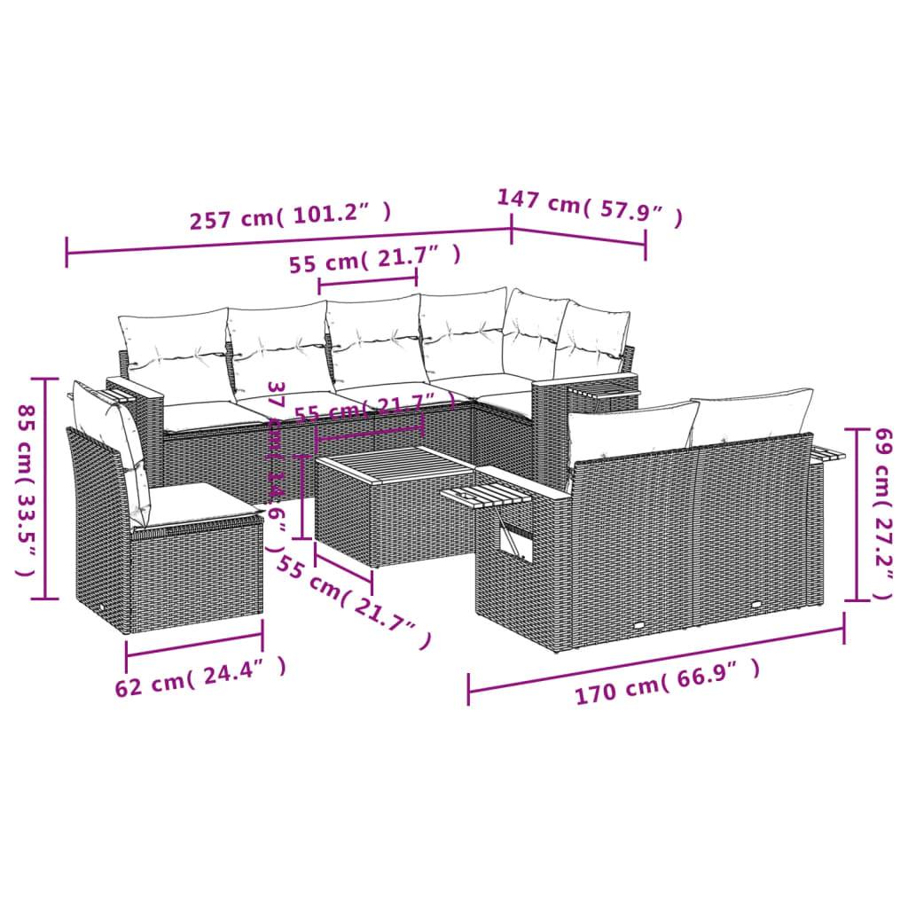 ComfortXL - Salon de jardin en poly rotin 9 places modulable avec table d'appoint intégrée Noir – ComfortXL Outdoor Living - Image 9