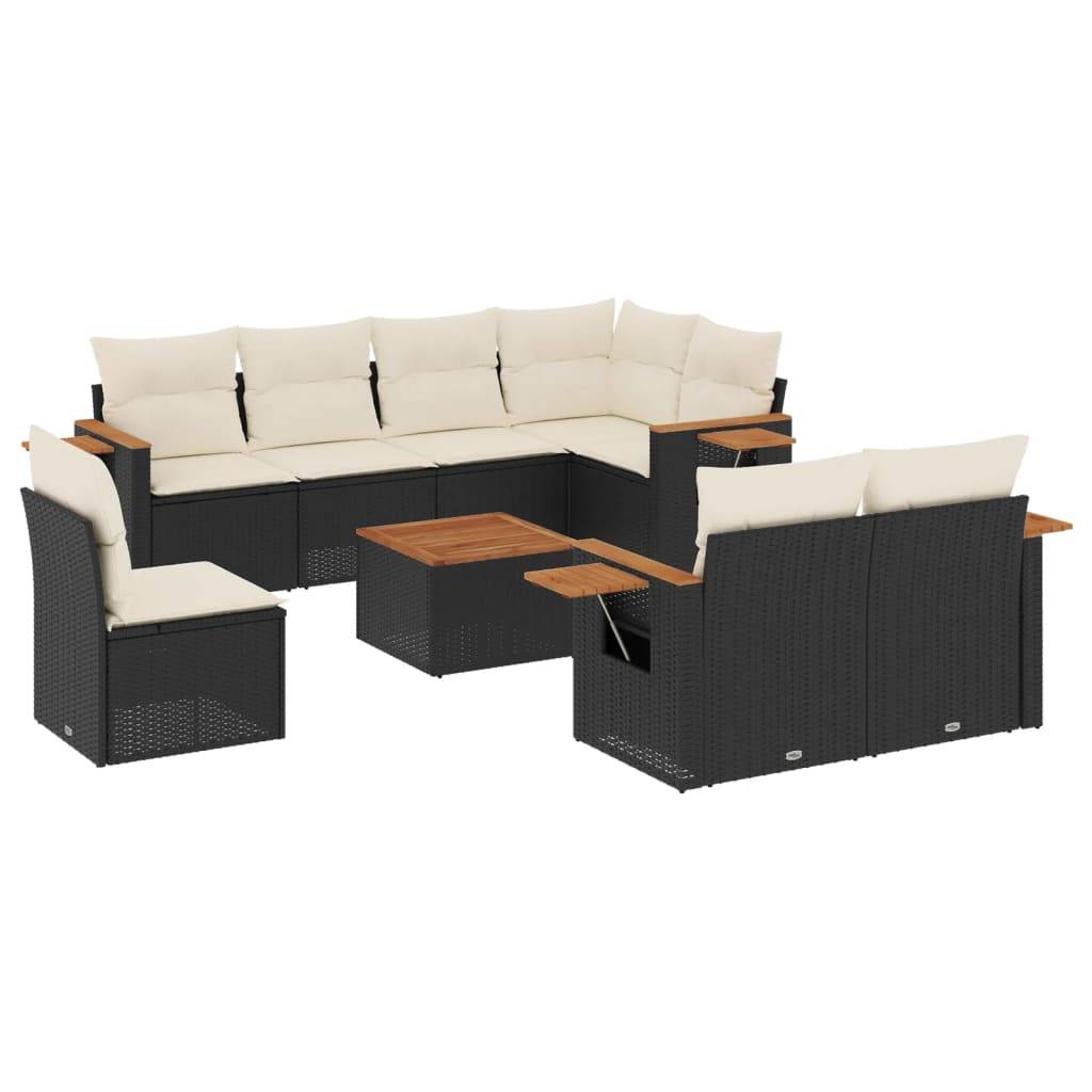 ComfortXL - Salon de jardin en poly rotin 9 places modulable avec table d'appoint intégrée Noir – ComfortXL Outdoor Living - Image 2