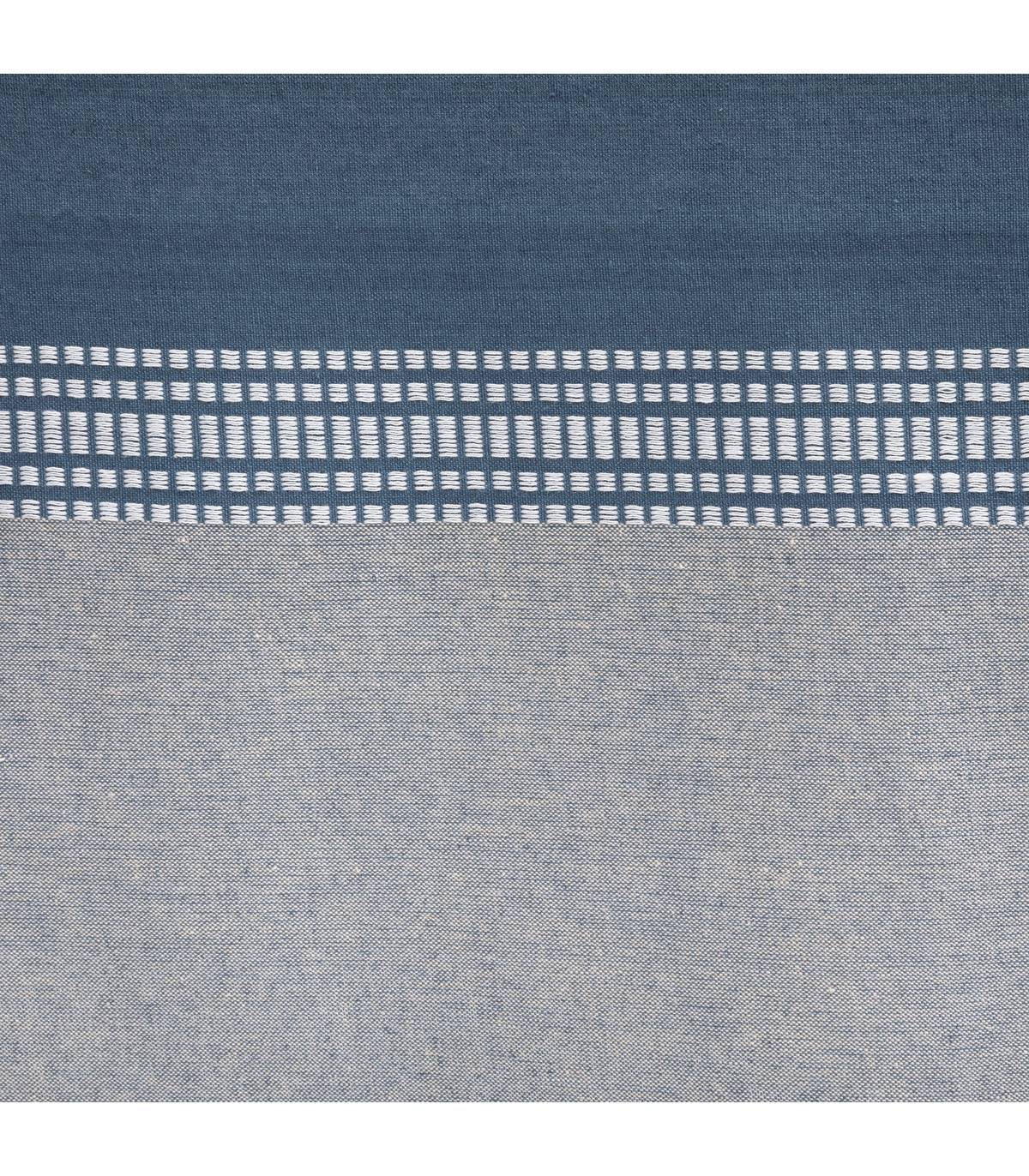 Nappe en coton bicolore Bleu canard et Gris 150 x 250 cm - Image 2