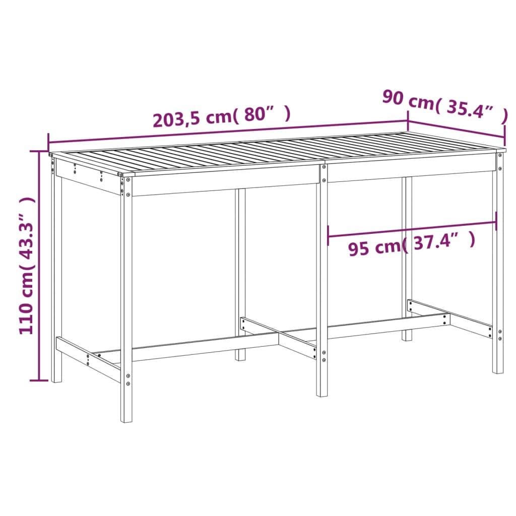PANGIVO - Table de jardin bois massif douglas 203,5 x 90 x 110 cm - PANGIVO - Image 7