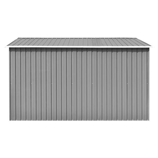 Abri de jardin cabane cabanon maison de stockage remise extérieur hangar outils robuste 257 x 298 x 178 cm métal gris - Image 4