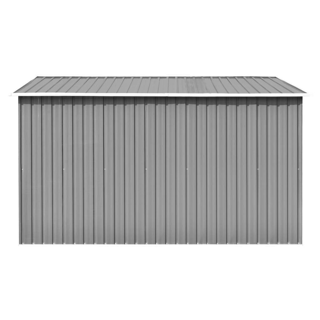 Abri de jardin cabane cabanon maison de stockage remise extérieur hangar outils robuste 257 x 298 x 178 cm métal gris - Image 4