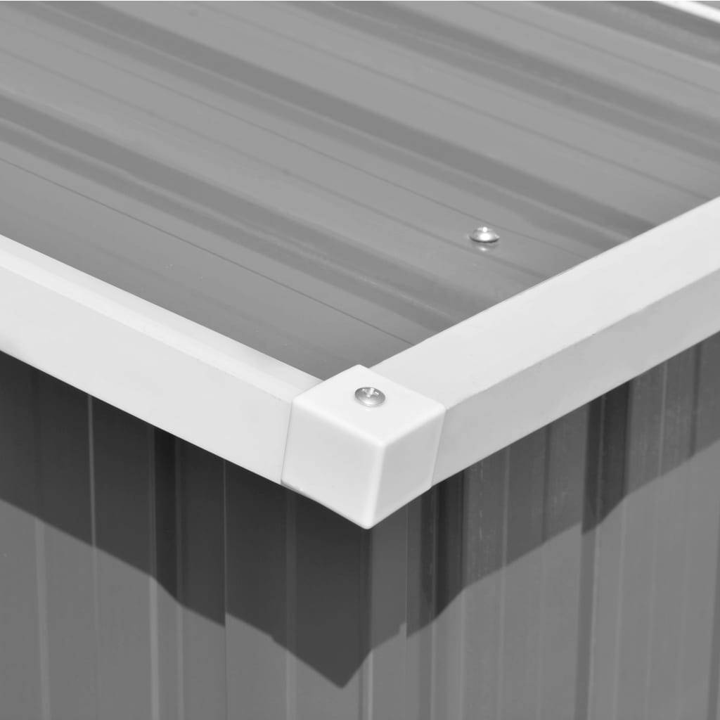 Abri de jardin cabane cabanon maison de stockage remise extérieur hangar outils robuste 257 x 298 x 178 cm métal gris - Image 7
