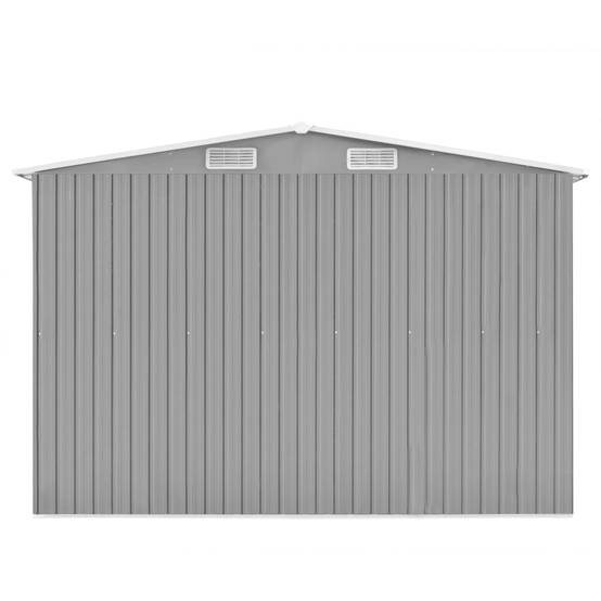 Abri de jardin cabane cabanon maison de stockage remise extérieur hangar outils robuste 257 x 298 x 178 cm métal gris - Image 3