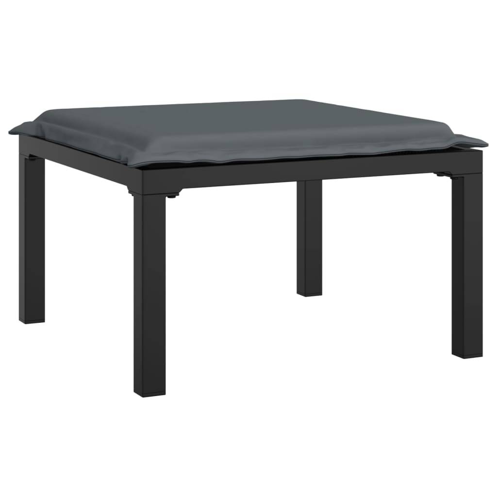 Salon de jardin 3 pcs | Mobilier d'extérieur noir et gris résine tressée Maison Chic - Image 6