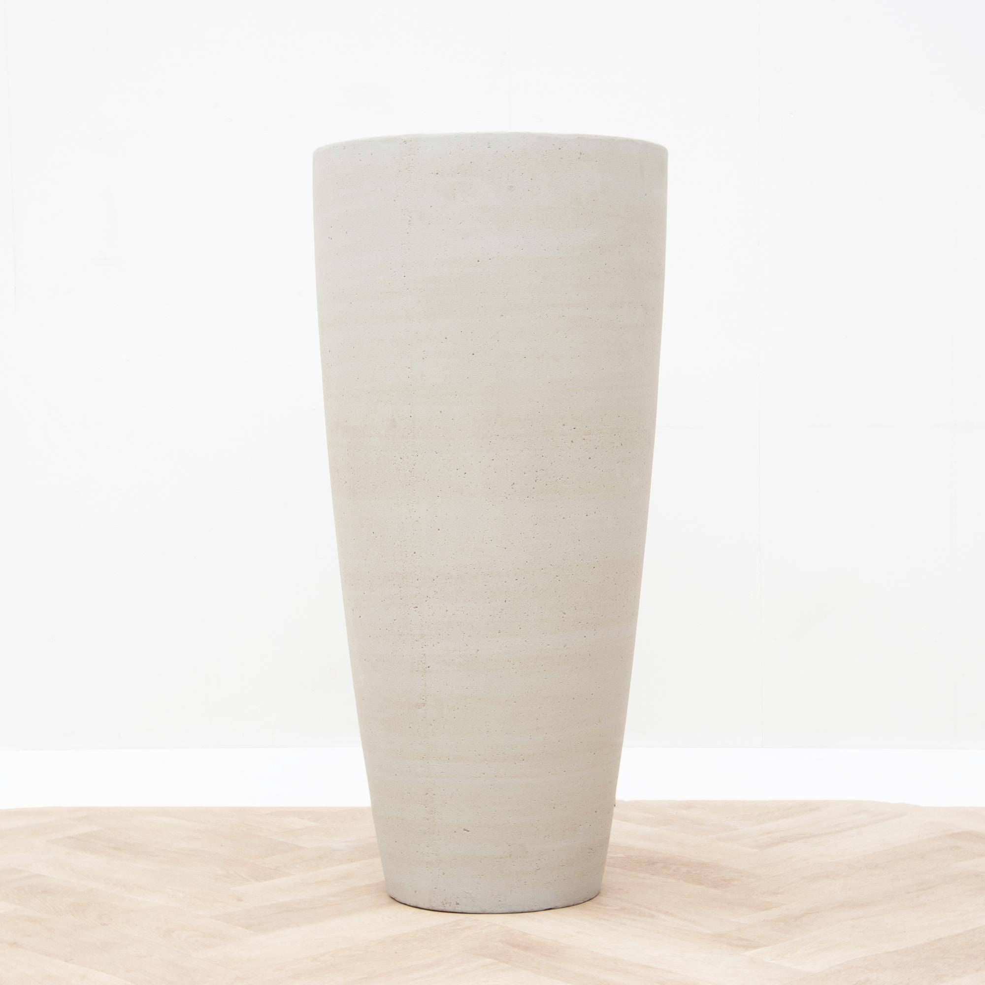 Pot de fleurs beige délavé - taille L - D.37cm x H.80cm - Image 2