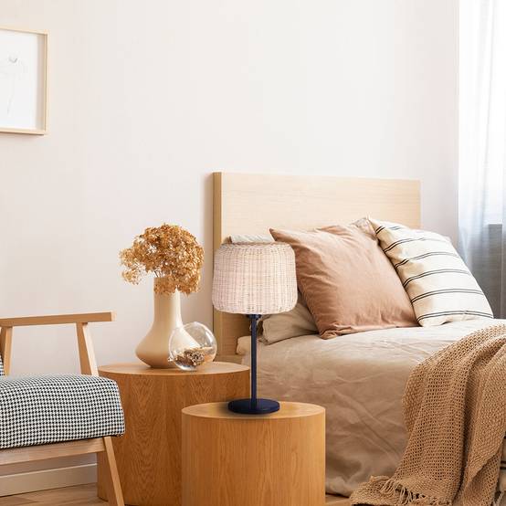 Lumisky - Lampe intérieur ISIDORA Beige Rotin H44CM - Image 2