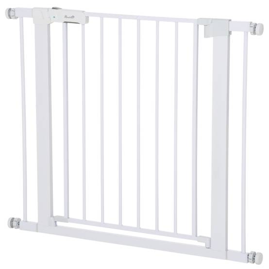 Barrière Sécurité Métal Escalier Chien Auto-Close Sans Perçage 75-96cm Blanc - ComfortXL Outdoor Living - Image 2