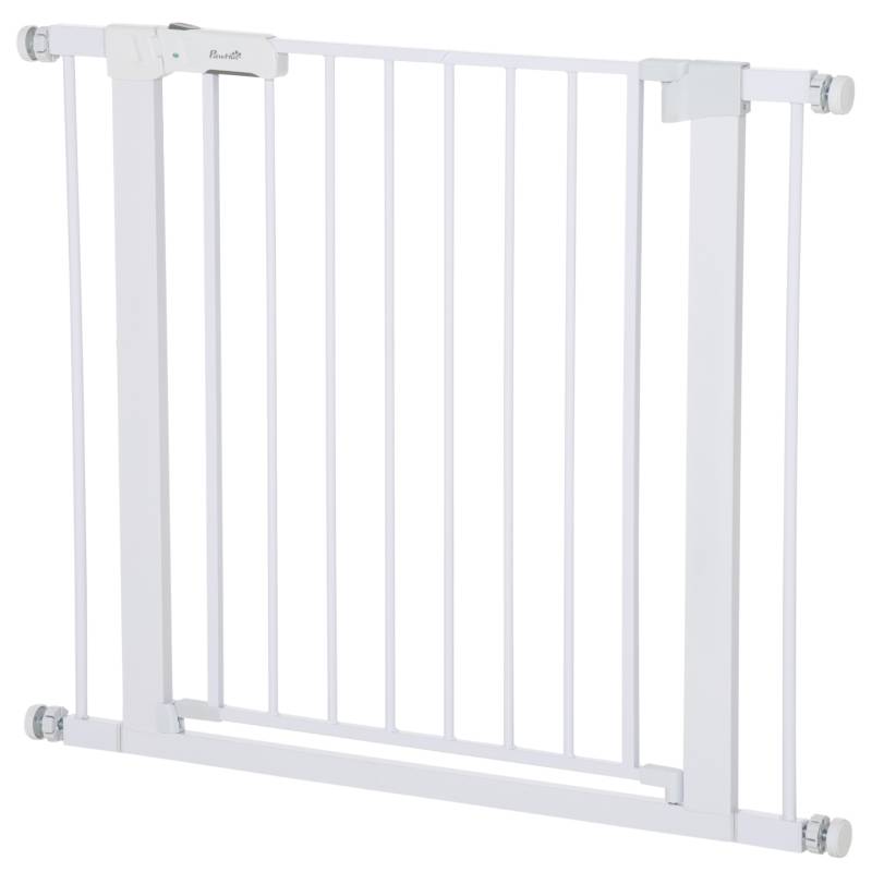Barrière Sécurité Métal Escalier Chien Auto-Close Sans Perçage 75-96cm Blanc - ComfortXL Outdoor Living - Image 2