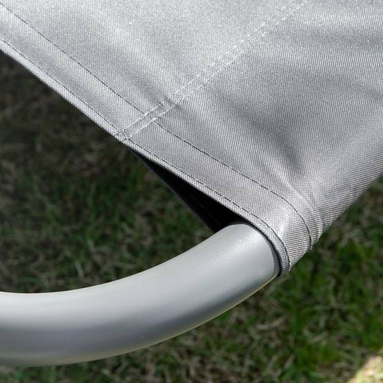 Bain de soleil double acier tissu Oxford pour plein air avec toit pare-soleil 200x175cm gris - ComfortXL Outdoor Living - Image 10