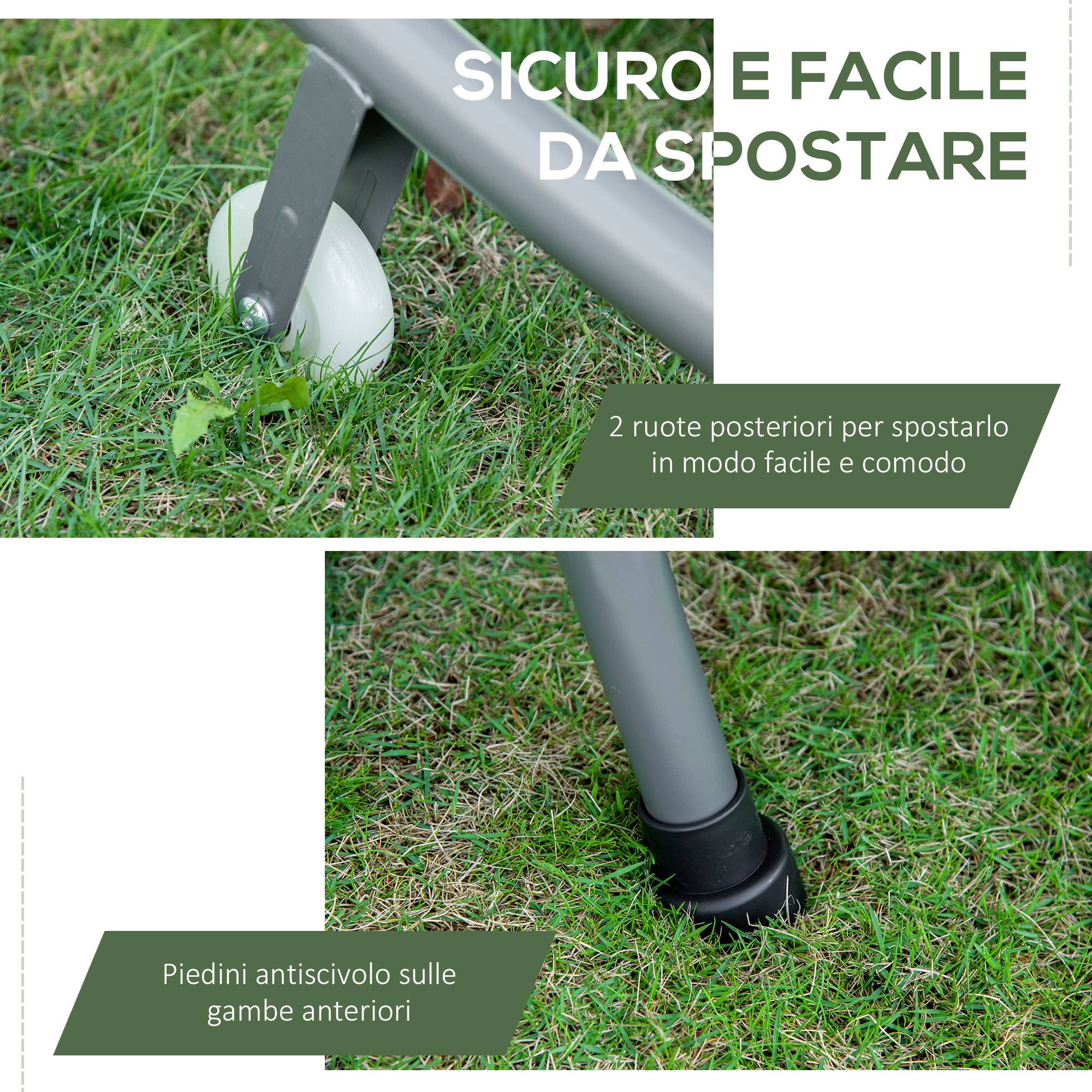 Bain de soleil double acier tissu Oxford pour plein air avec toit pare-soleil 200x175cm gris - ComfortXL Outdoor Living - Image 9