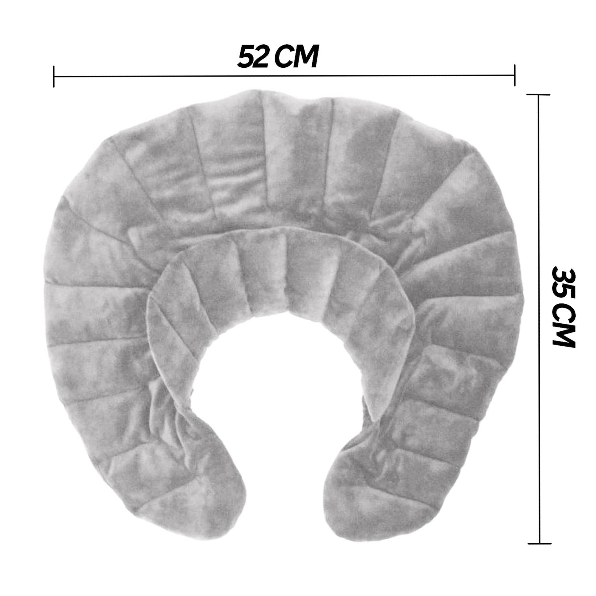 Fishtec - Coussin chauffant cervicales FISHTEC micro-ondes, modèle couvre-épaules, garnissage riz et lavande, conçu pour soulager les tensions du cou - Image 9