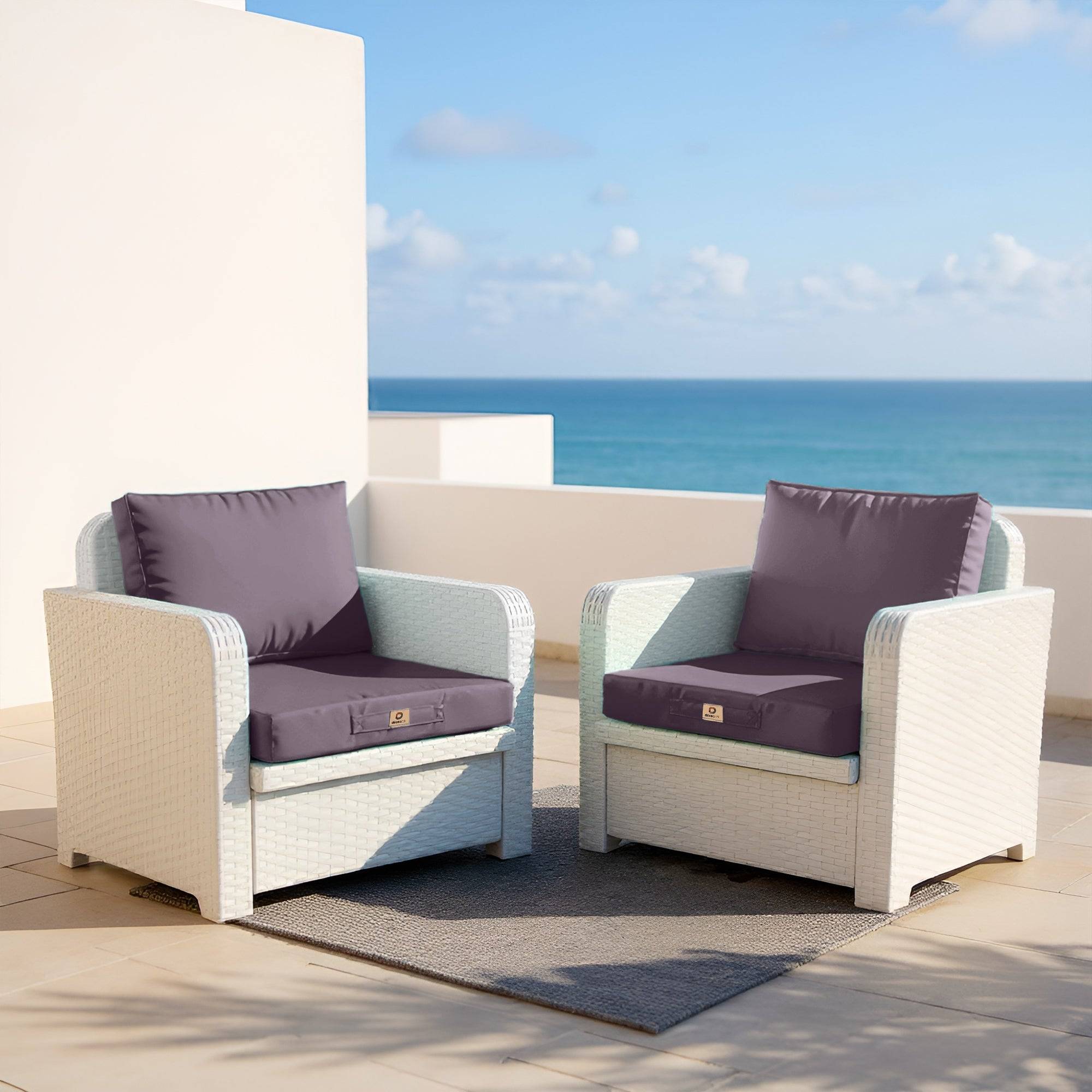 Coussins pour salon de jardin déhoussable 60x60cm Gris carbone - Déco arts - Image 2