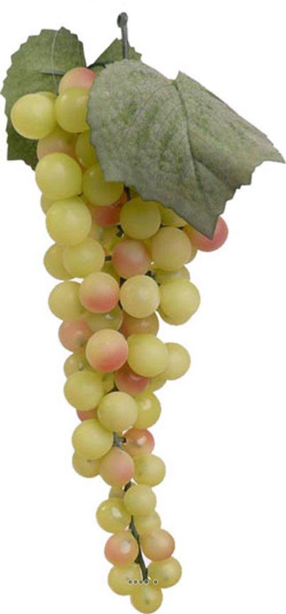 Grappe de raisin artificiel L 28 cm avec feuillage 90 raisins Vert - couleur: Vert