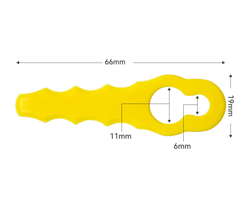 Lames de rechange - Tête de lame doublement dentelée - Pour tondeuses à gazon Ryobi RAC155, RAC157 et RAC158 - Jaune - 100 lames-Lytech - Image 3