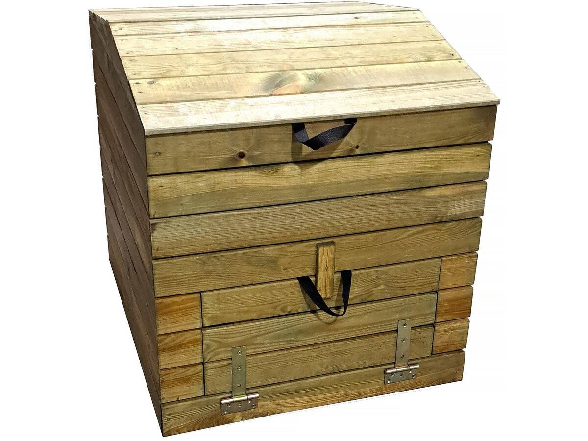 Composteur En Bois 500l "douglas" 80 X 80 X 85 Cm -habitat Et Jardin - Image 1