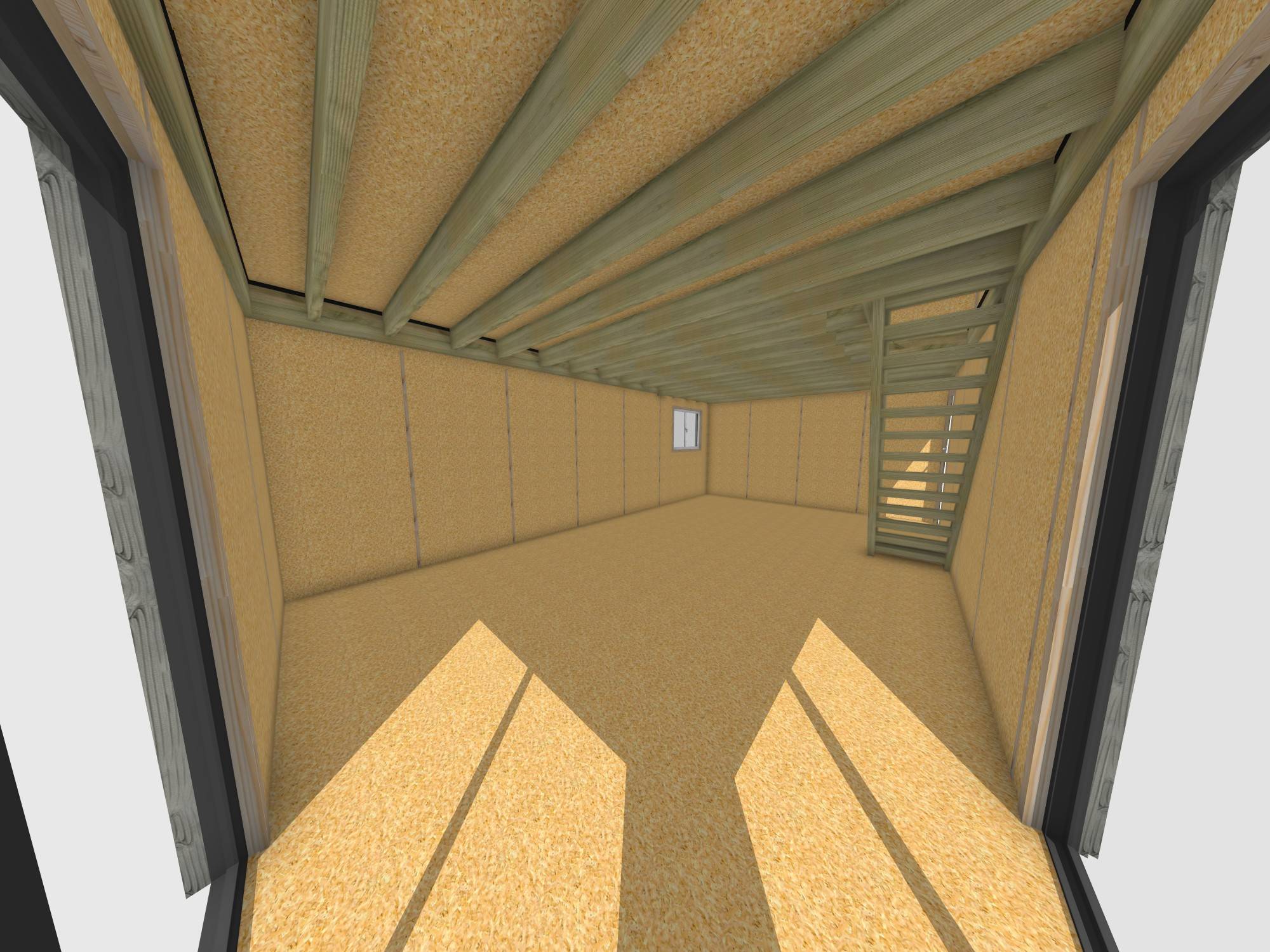 Studio de jardin RE2020 en bois 7,7 x 4,6 x 2,7 m / isolation RE2020 avec plancher isolé avec mezzanine et terrasse - Image 5