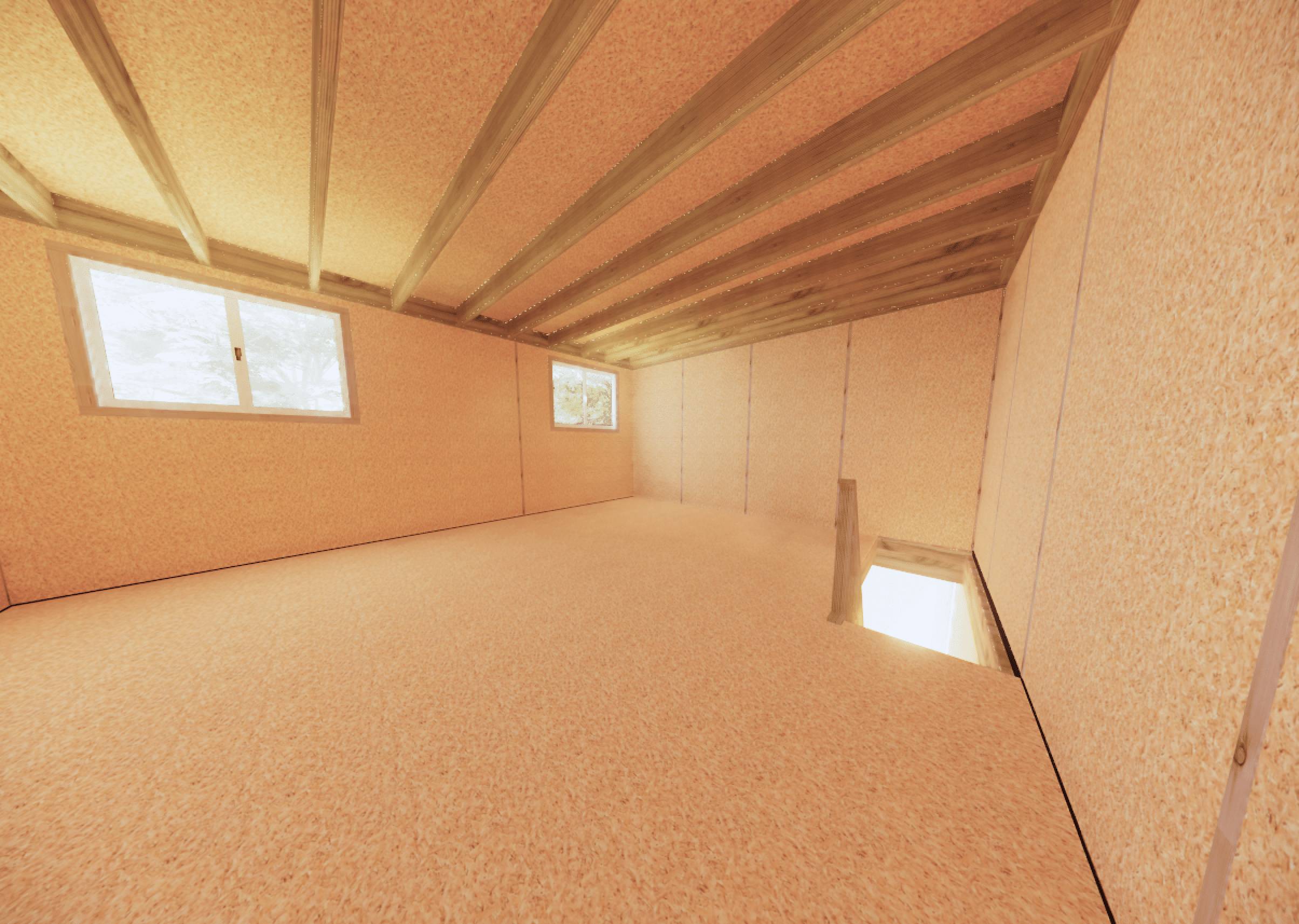 Studio de jardin RE2020 en bois 7,7 x 4,6 x 2,7 m / isolation RE2020 avec plancher isolé avec mezzanine et terrasse - Image 6