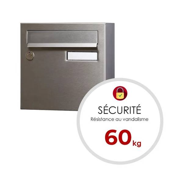 Boîte aux lettres compacte 1 porte extérieur - Rivage - acier inoxydable gris - Image 4