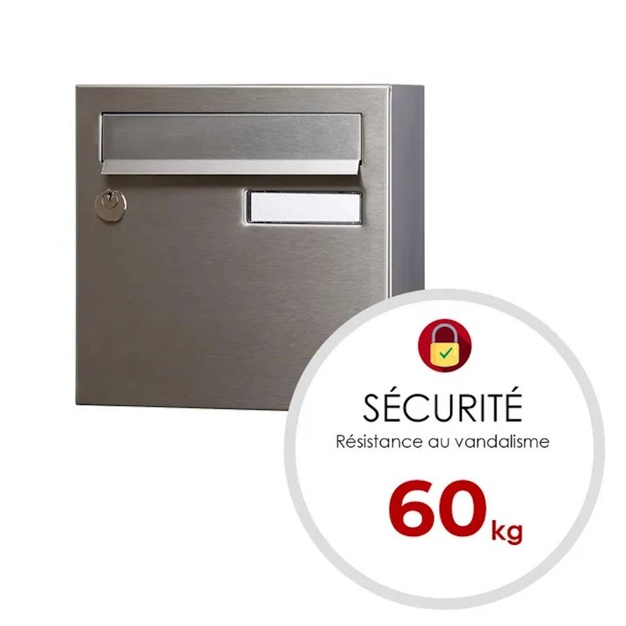 Boîte aux lettres compacte 1 porte extérieur - Rivage - acier inoxydable gris - Image 4