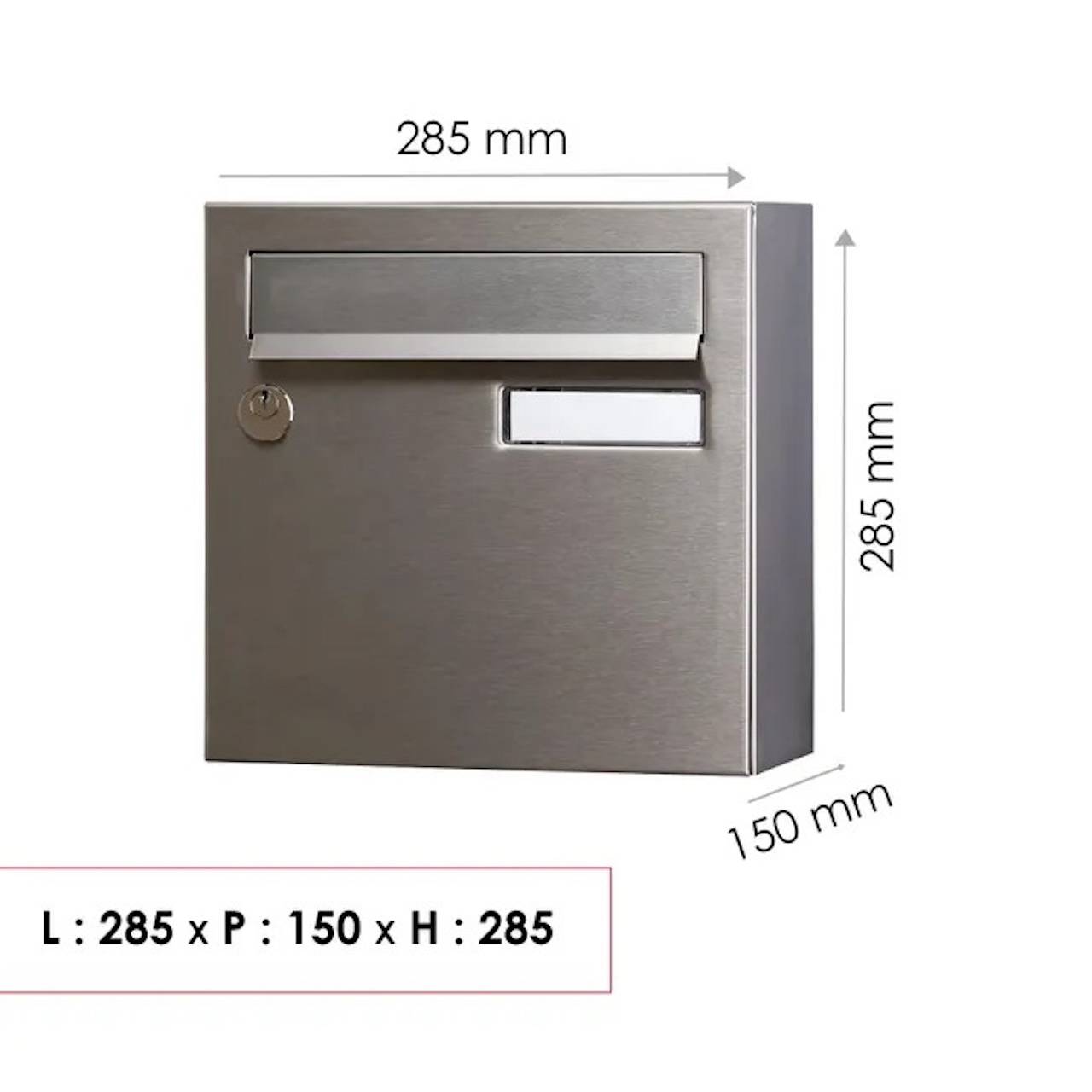 Boîte aux lettres compacte 1 porte extérieur - Rivage - acier inoxydable gris - Image 3