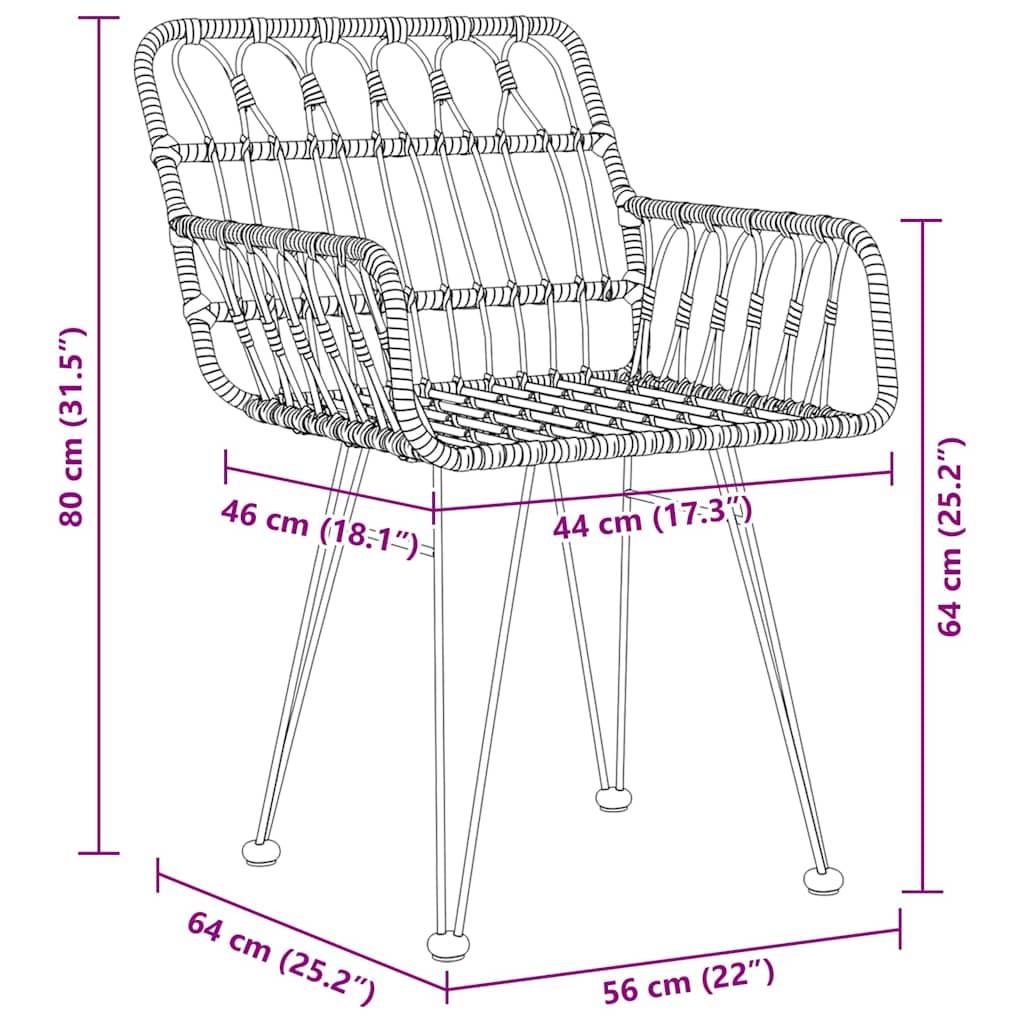 Ensemble Table et Chaises de Jardin en Poly Rotin pour 4 Personnes Idéal Terrasse Marron – ComfortXL Outdoor Living - Image 8