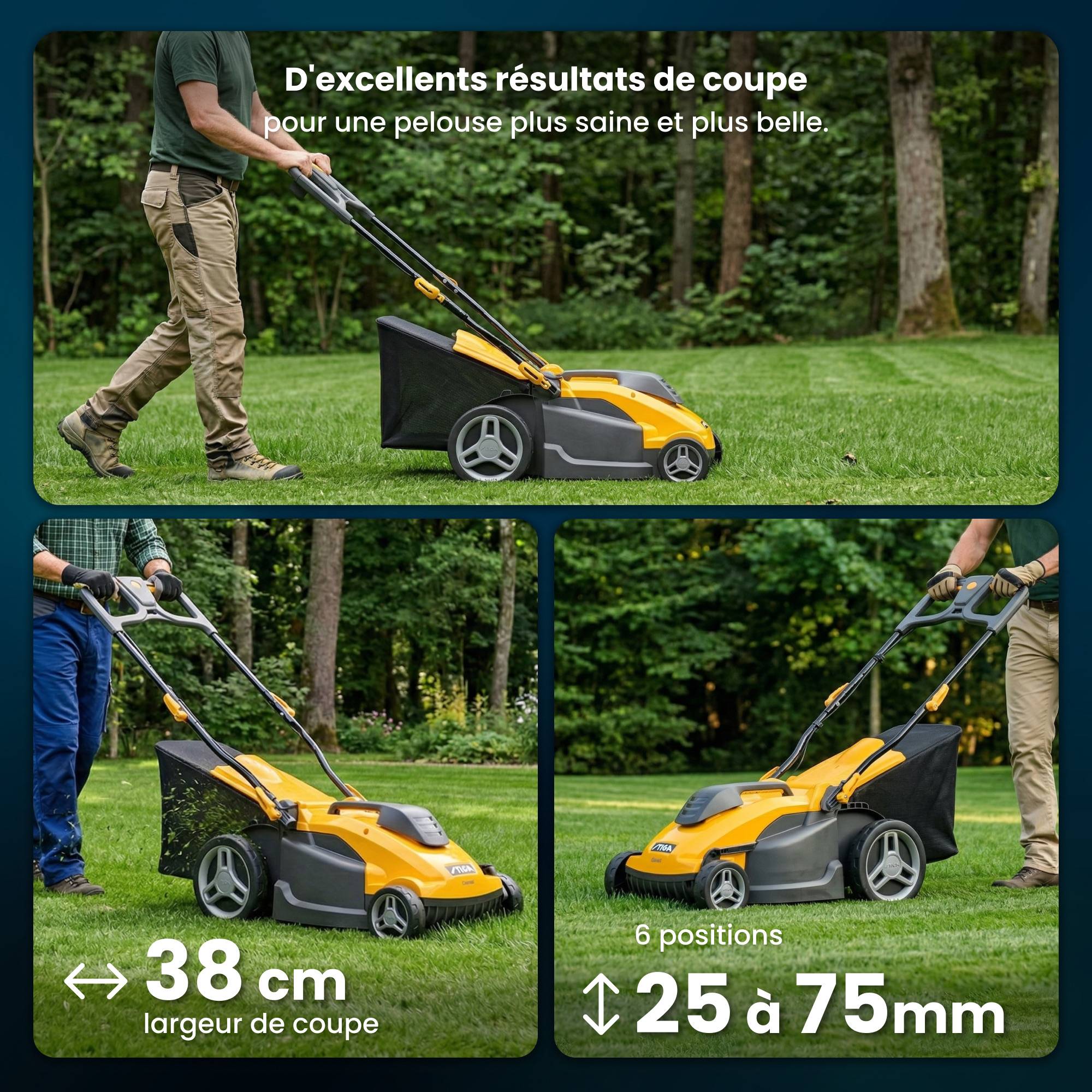 Stiga - Tondeuse combi 340c, 1600 W, largeur 38 cm, bac 40 L - STIGA - Image 2