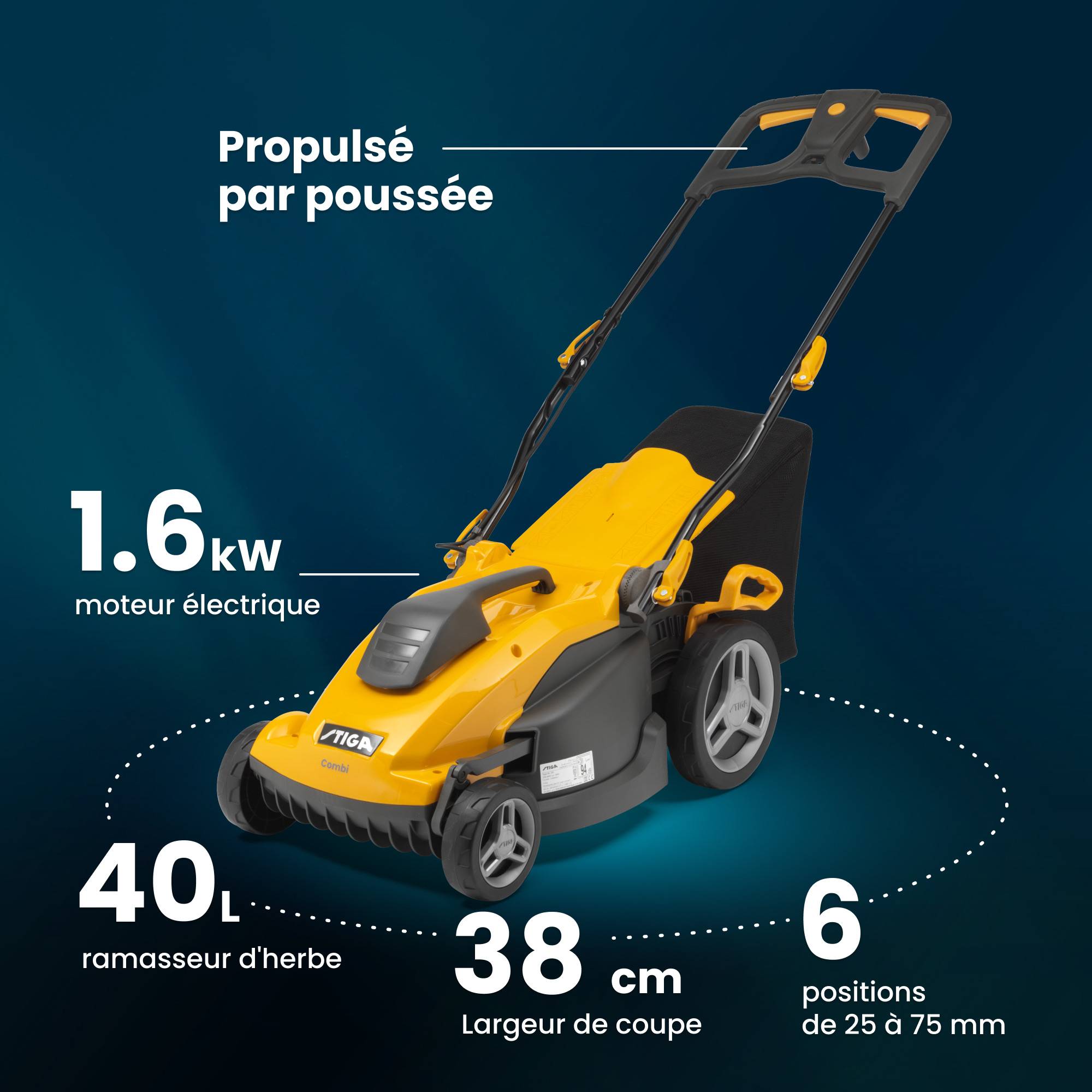 Stiga - Tondeuse combi 340c, 1600 W, largeur 38 cm, bac 40 L - STIGA - Image 6