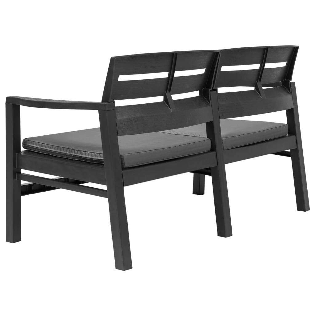 ComfortXL - Banc de jardin 2 places plastique extérieur résistant intempéries 133cm anthracite - ComfortXL Outdoor Living - Image 3