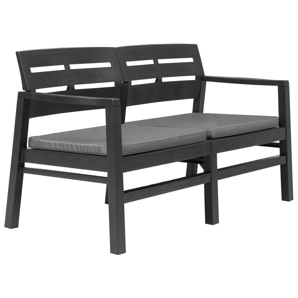 ComfortXL - Banc de jardin 2 places plastique extérieur résistant intempéries 133cm anthracite - ComfortXL Outdoor Living - Image 1