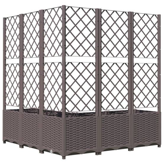 ComfortXL - Très grande jardinière treillis carrée 120x136cm Marron pour brise-vue – ComfortXL Outdoor Living - Image 6