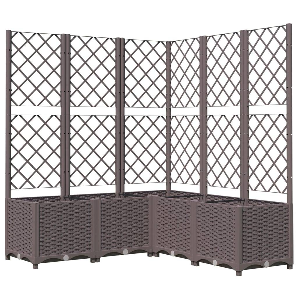 ComfortXL - Très grande jardinière treillis carrée 120x136cm Marron pour brise-vue – ComfortXL Outdoor Living - Image 2