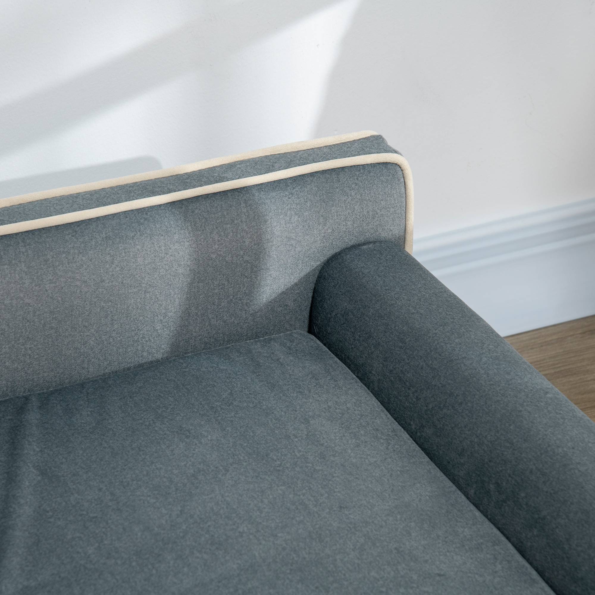 Sans Marque - Canapé pour chien chat design scandinave coussin moelleux amovible pieds bois massif 100 x 62 x 32 cm gris - Image 10