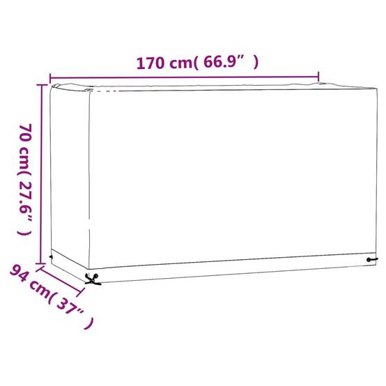 2 pcs Housses salon de jardin - Housses de protection 8œillets 170x94x70cm rectangulaire - Image 10
