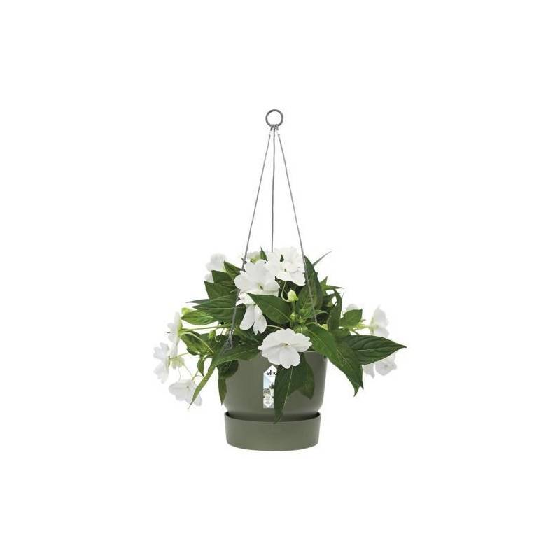 Elho - Elho Pot De Fleurs A Suspendre Greenville 24 - Exterieur - O 23,9 X H 20,3 Cm - Vert Feuille - Image 3