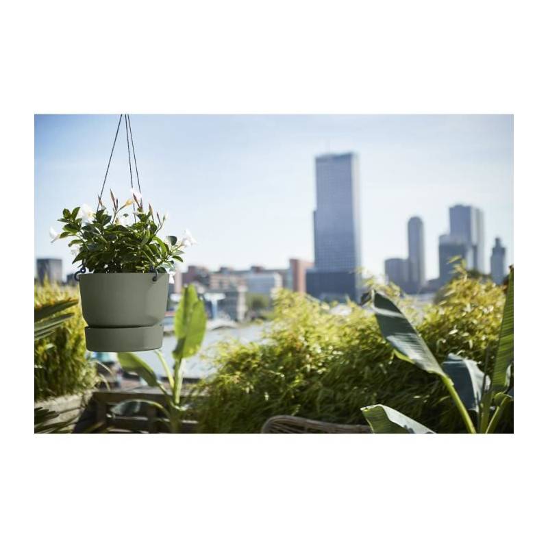 Elho - Elho Pot De Fleurs A Suspendre Greenville 24 - Exterieur - O 23,9 X H 20,3 Cm - Vert Feuille - Image 4